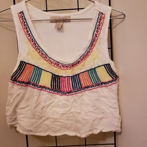 WHITE/NEON CROP TOP